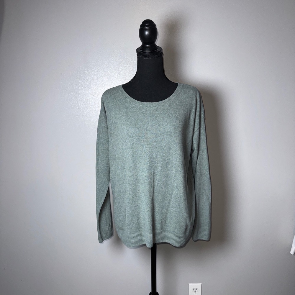 Barefoot Dreams Cozychic Ultra Lite Pullover Sweater Sage Green BDWES20846 L